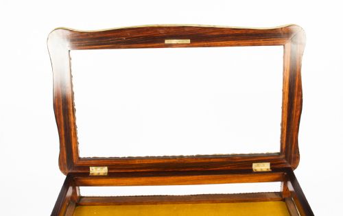 fig 4. Antique French Ormolu Mounted Marquetry Bijouterie Display Table 19th Century
