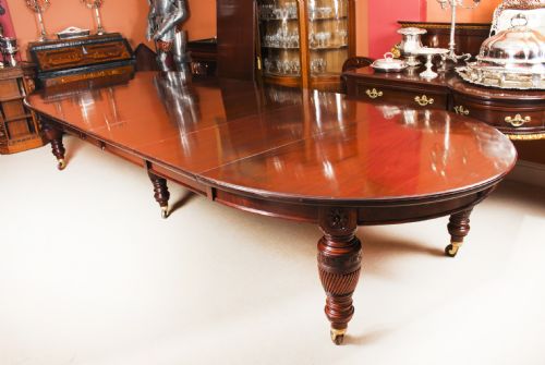 fig 5. Antique 16ft Victorian Flame Mahogany Extending Dining Table 19th C
