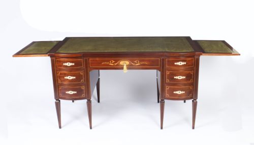 fig 2. Antique Edwardian Marquetry Inlaid Writing Desk c.1890 19th C
