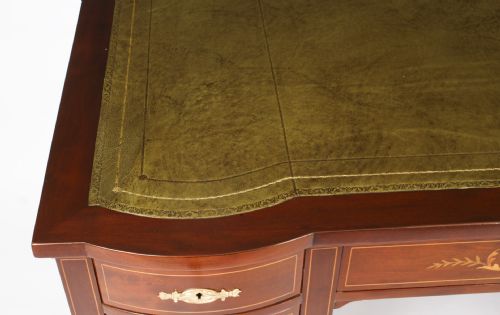 fig 4. Antique Edwardian Marquetry Inlaid Writing Desk c.1890 19th C

