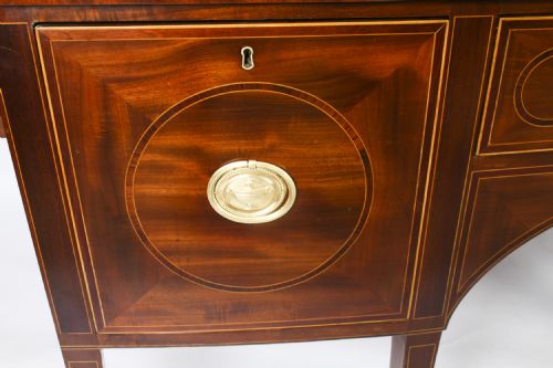 fig 2. Antique George III Scottish Mahogany and Line Inlaid Bowfront Sideboard 18th C
