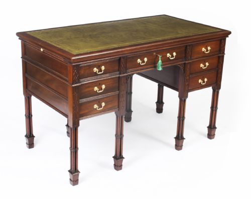 Antique Chinese Chippendale Writing Desk by Edwards & Roberts 19th C

