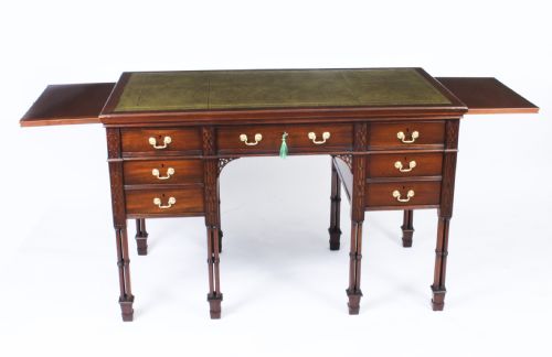fig 2. Antique Chinese Chippendale Writing Desk by Edwards & Roberts 19th C
