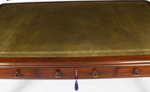fig 1. Antique 6ft Victorian 6 Drawer Partners Writing Table C1850 19th C
