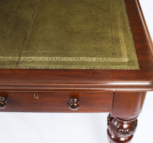 fig 2. Antique 6ft Victorian 6 Drawer Partners Writing Table C1850 19th C

