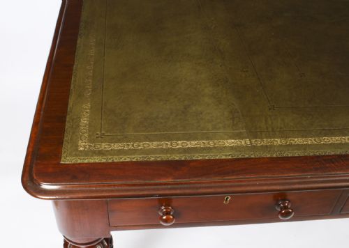 fig 3. Antique 6ft Victorian 6 Drawer Partners Writing Table C1850 19th C
