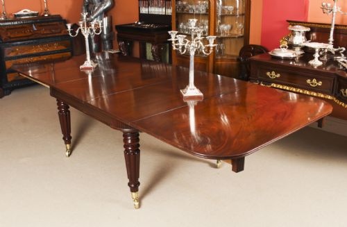 fig 1. Antique 10ft Regency Flame Mahogany Extending Dining Table C1820 19th C
