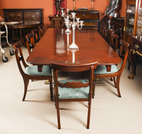 fig 5. Antique 10ft Regency Flame Mahogany Extending Dining Table C1820 19th C
