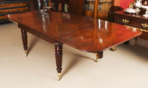 fig 6. Antique 10ft Regency Flame Mahogany Extending Dining Table C1820 19th C
