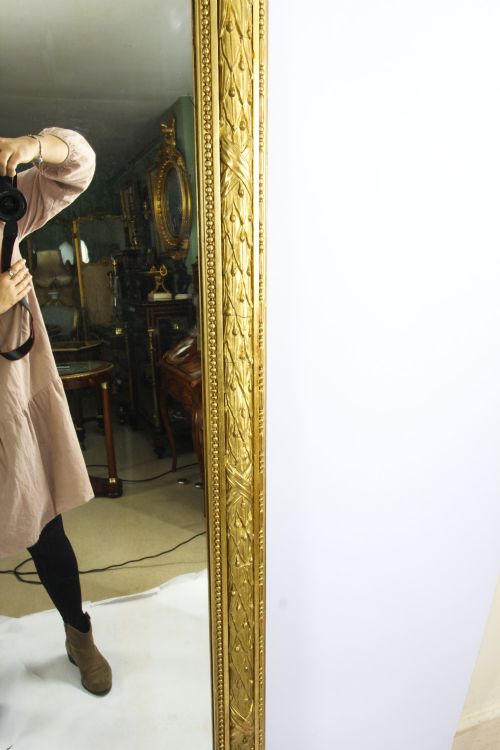 fig 4. Antique Large French Giltwood Wall Mirror c.1860 - 204x125cm 19th C

