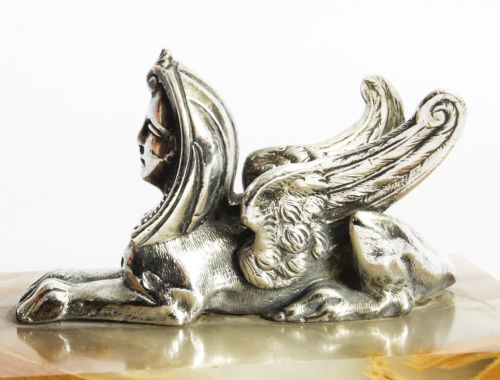 fig 1. Antique Victorian Sterling Silver Egyptian Revival Sphinx Thomas White 19th C
