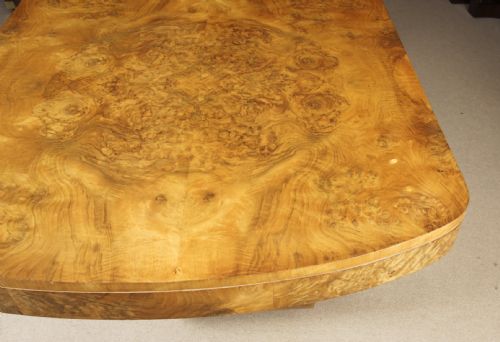 fig 10. Antique Art Deco Burr Walnut Dining Table & 6 Cloud Back Chairs C1920
