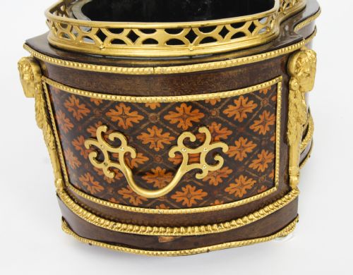 fig 3. Antique French Marquetry Ormolu Mounted Jardiniere 19th Century