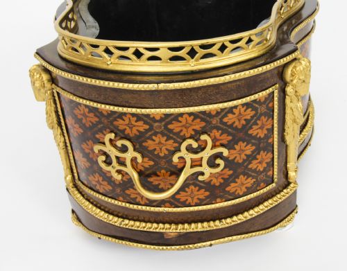 fig 4. Antique French Marquetry Ormolu Mounted Jardiniere 19th Century