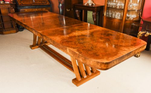 fig 1. Antique Art Deco 10ft Dining Table Burr Walnut c.1920 20th C