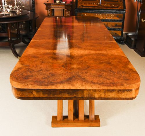 fig 2. Antique Art Deco 10ft Dining Table Burr Walnut c.1920 20th C