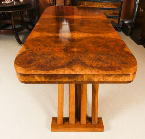 fig 3. Antique Art Deco 10ft Dining Table Burr Walnut c.1920 20th C