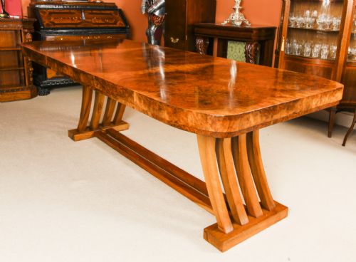 fig 4. Antique Art Deco 10ft Dining Table Burr Walnut c.1920 20th C