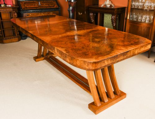 fig 6. Antique Art Deco 10ft Dining Table Burr Walnut c.1920 20th C