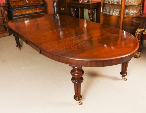 Antique 10ft Victorian Oval Flame Mahogany Extending Dining Table 19thc
