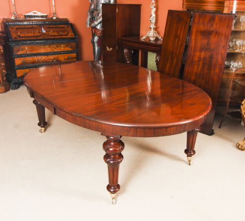 fig 5. Antique 10ft Victorian Oval Flame Mahogany Extending Dining Table 19thC