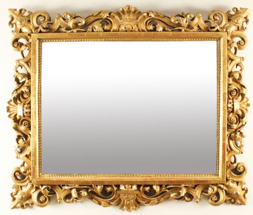 Antique Italian Giltwood Florentine Mirror 19th Century 81x98cm
