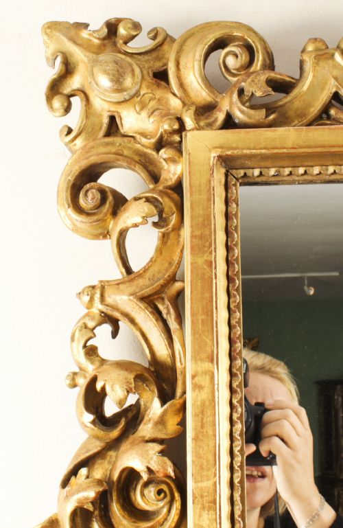 fig 2. Antique Italian Giltwood Florentine Mirror 19th Century 81x98cm