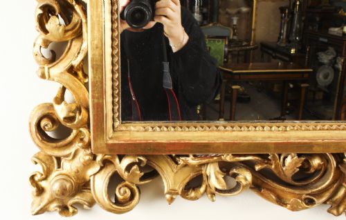 fig 3. Antique Italian Giltwood Florentine Mirror 19th Century 81x98cm