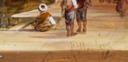 fig 3. Antique Oil Painting of the Grand Canal Venice Alfred Pollentine 19th C