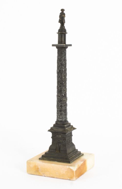Antique French Grand Tour Ormolu Gilt Bronze Model of Vendome Column 19thc
