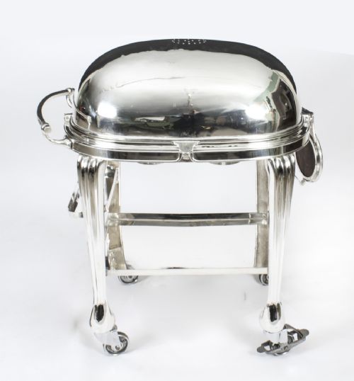 Antique Art Deco Silver Plated Beef Carving Trolley Cart by Elkington C1930
