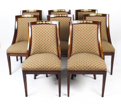 Antique Set of 8 French Empire Dining Chairs C.1880 19th C
