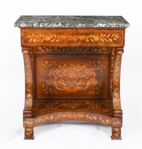 fig 1. Antique Dutch Floral Marquetry Console Pier Table c.1830 19th C