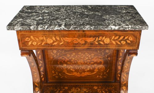 fig 2. Antique Dutch Floral Marquetry Console Pier Table c.1830 19th C