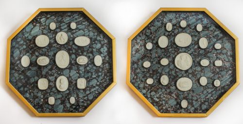Antique Pair of Italian Framed Grand Tour Intaglios Early 19th Century
