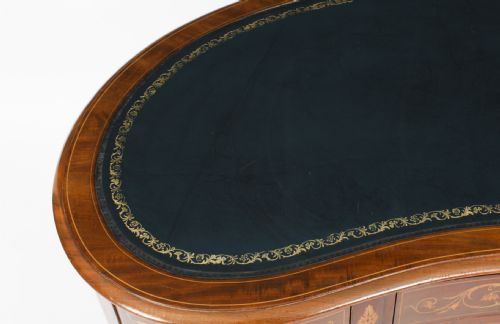 fig 3. Antique Victorian Edwards & Roberts Inlaid Kidney Desk C1880 19th C