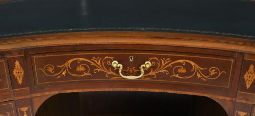 fig 8. Antique Victorian Edwards & Roberts Inlaid Kidney Desk C1880 19th C