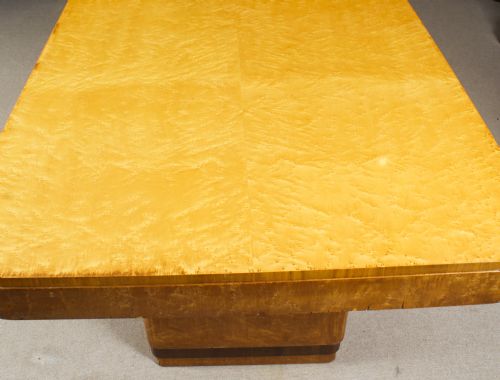 fig 3. Antique Art Deco Birds-Eye Maple Dining Table & 6 Cloud Back Chairs C1920
