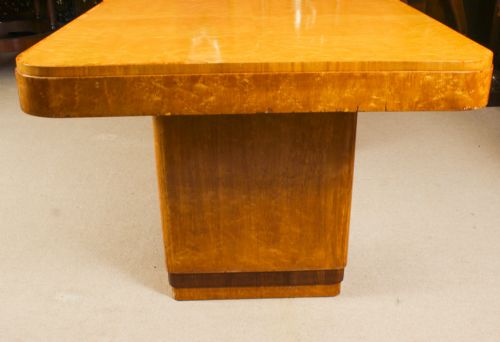 fig 6. Antique Art Deco Birds-Eye Maple Dining Table & 6 Cloud Back Chairs C1920