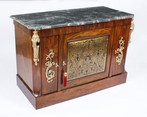 Antique French Empire Side Cabinet Marble Top 19th C
