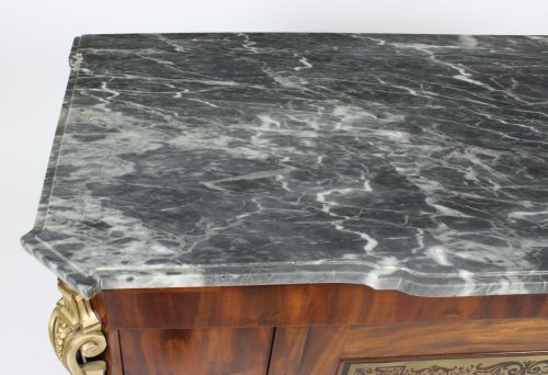 fig 2. Antique French Empire Side Cabinet Marble Top 19th C