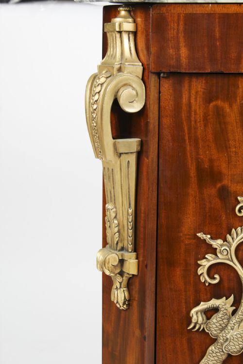 fig 4. Antique French Empire Side Cabinet Marble Top 19th C