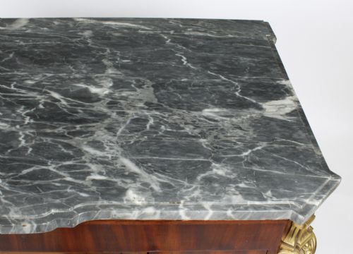 fig 6. Antique French Empire Side Cabinet Marble Top 19th C