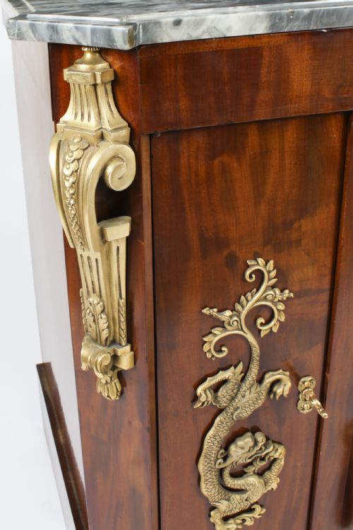 fig 7. Antique French Empire Side Cabinet Marble Top 19th C