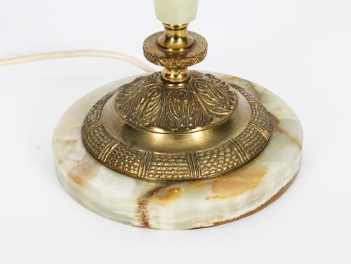 fig 2. Antique French Ormolu Mounted Cream Onyx Table Lamp C1920