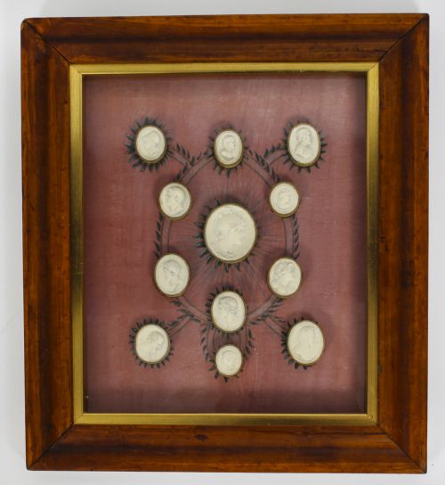 Antique Box Italian Framed Grand Tour Intaglios Early 19th Century
