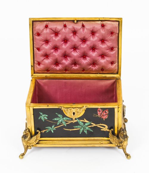 fig 6. Antique French Ormolu & Pietra Dura Jewellery Casket C1860. 19th C