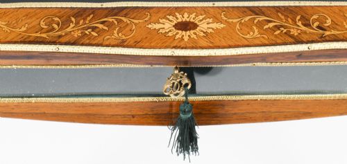 fig 4. Antique French Ormolu Mounted Marquetry Bijouterie Display Table 19th Century