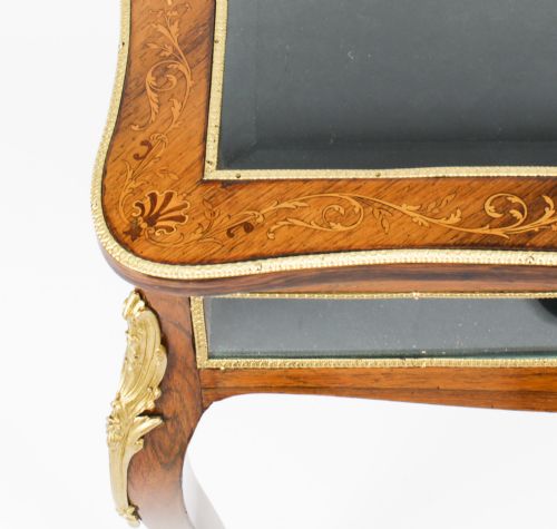 fig 5. Antique French Ormolu Mounted Marquetry Bijouterie Display Table 19th Century