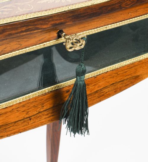fig 9. Antique French Ormolu Mounted Marquetry Bijouterie Display Table 19th Century